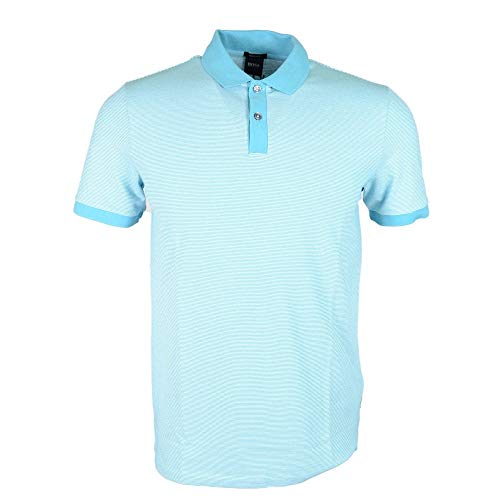 Hugo Boss Parlay 26 Short Sleeve Cotton Turquoise Polo Shirt XXL
