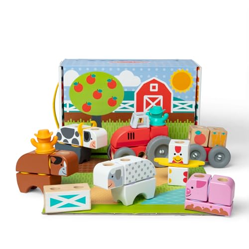 - Set de Juego Granja: Bloques Construcción Niños de Animales de Juguete de Madera, 56 Piezas - 6074894 - Juguetes Niños 2 años + - Regalo Niño 2 años + - Montessori - Certificados FSC