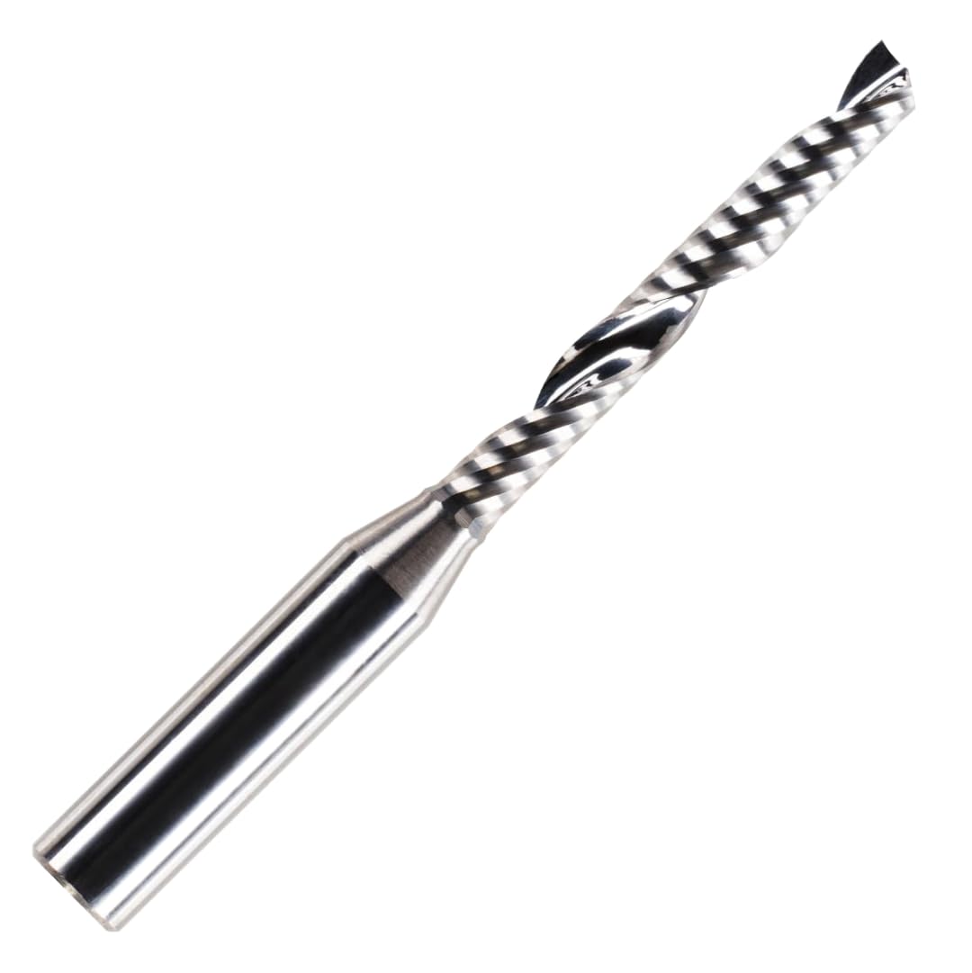 Rennie Tools 5mm x 32mm Flute x 1/4" Shank Solid Carbide Single Flute Spiral Router Cutter Bit End Mill for ACM, Aluminium, PVC, Acrylic and Hard Woods.5mm Router Bit