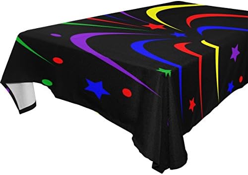 Double Joy Modern Rectangle Square Tablecloth 54x54 Inches Firework Colorful Cover for Dinners Parties Banquet Picnic
