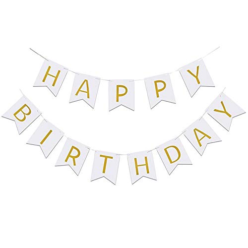 Glitter Happy Birthday Bunting Banner Hanging Garlands Pastel