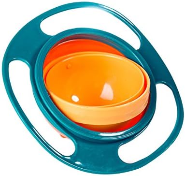 Hilarocky Non Spill Gyroscopic Bowl With Lid Food Grade PP Material Feeding Newborns Toddler Tableware BPA Free Kid Gyro Bowl 360 Rotating Baby Avoid Food Spilling For Children of All Age