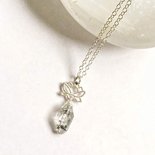 Handmade Herkimer Diamond Lotus Pendant Bridal And Bridesmaids