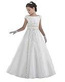 MissProm White Kids First Communion Dress Long Flower Girl Dresses