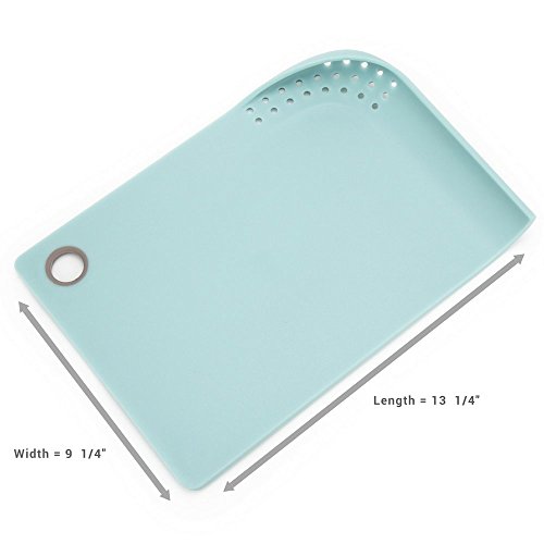 PortoFino Cut & Drain Cutting Board - Chopping Board | 22 Draining Eyelets | Non-Slip Silicone Feet | Hanging Loop | Light Weight & Durable | Food Grade Plastic | BPA Free | Kitchen Prep Accessories - Thumbnail 2