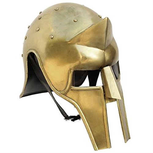 Brass Plated Arena Warrior Replica Roman Gladiator Spike Adjuistable Helmet LARP Costume