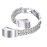 For Fitbit Alta HR and Alta Bands, bayite Replacement Stainless Steel Chain Bands Adjustable Wristbands Large Small Silver Black Rose Gold