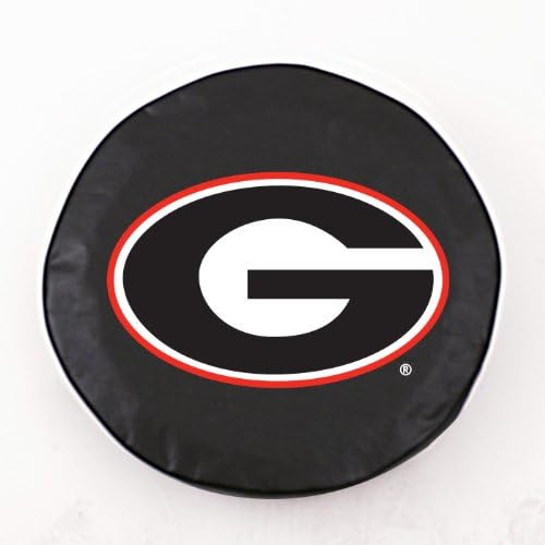 HBS Georgia Tire Cover with Bulldogs Script 'G' Logo on Black Vinyl