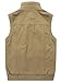 Gihuo Men's Reversible Cotton Leisure Outdoor Pockets Fish Photo Journalist Vest (L, Khaki)