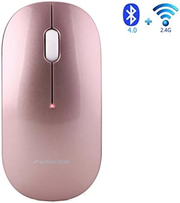 Cywulin FONICER Bluetooth 4.0 Dual Mode Wireless Business Office Mouse 2.4G for Laptop, Desktop, Pro Game Notebook, PC (Rose Gold)