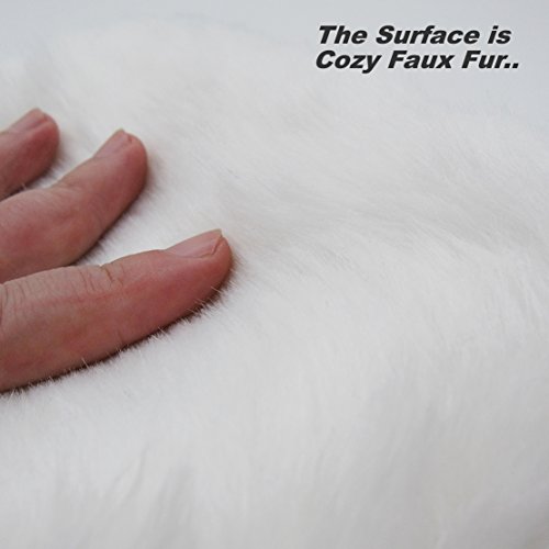 EDLDECCO 20.5 inch Snowy White Cozy Faux Fur Christmas Stocking for Holiday party decorations gift-One Piece