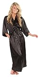 VEAMI Women's Kimono Robe-Black Pearl-Medium, Long
