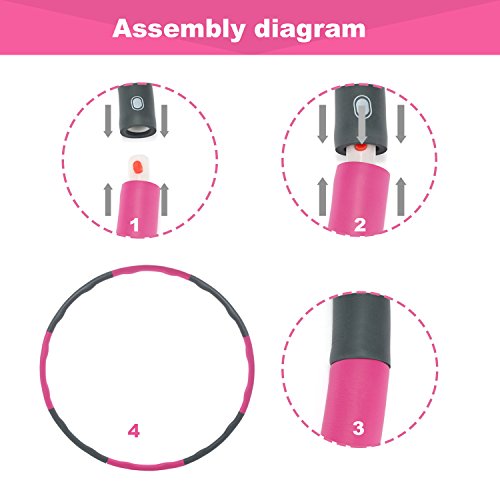 image for HANKEY Fitness Splicing Hula Hoop,8 Section Detachable Design,2.4 Poun