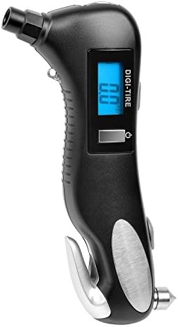 Rayhome Digital Tire Gauge 4 in 1 Tire LED Pressure Portable Air Gauge, 150 PSI, glass breaker, Seat belt cutter for car