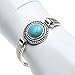 Diamondo Retro Turquoise Bracelets Women Carved Handicraft Sterling Silver Adjustable