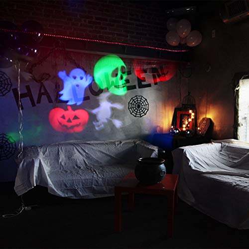 Zeonetak Halloween Night Light Projector Sleep Soothing Baby Room Nursery Lamp Soft Lighting for Home Party Wedding Christmas Decorationï¼ˆProjection Area 50-150 sq ft 6 Patterns)