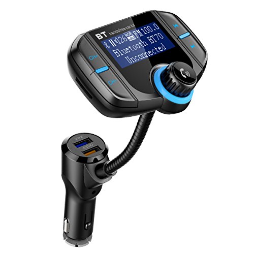 KeeKit Bluetooth FM Transmitter, Wireless In-Car FM Transmitter Radio Adapter Car Kit with 1.7in Display, QC3.0 + 5V/2.4A Dual USB, Hands-Free Calling for iPhone, All Smartphones & Audio Players - Thumbnail 7