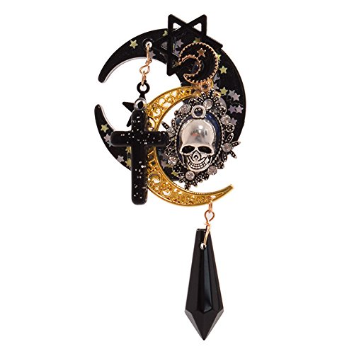 Lolita Trappings Gothic Girls Cross Pentacle Stars Moon Skull Hair Clip Lolita Girls Headwear Hat Clip Hair Accessories Vintage