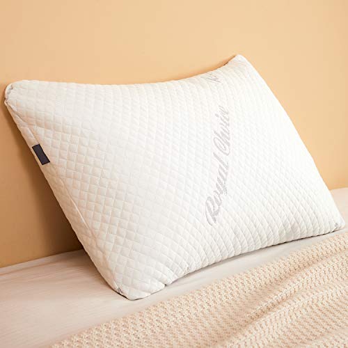Bamboo Sleeping Pillow Shredded Memory Foam Pillow 2 Pack, Adjustable Bed Pillows for Sleeping