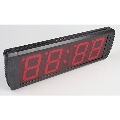 AZOOU Large 4-inch LED Red Digital Clock with Count Down/Up Timer IR Remote Control Red Color
