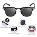 Dollger Classic Semi-Rimless Frame Retro Brand Polarized Sunglasses for Men and Women UV 400 Protection, Black Lens+black Frame, One Size