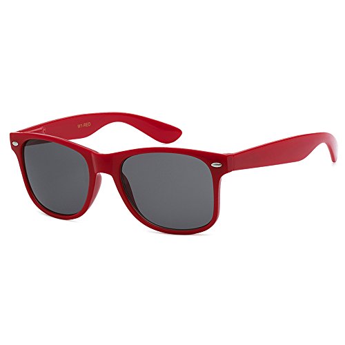 WHOLESALE UNISEX 80'S STYLE RETRO BULK LOT SUNGLASSES (Cardinal Red, Smoke)