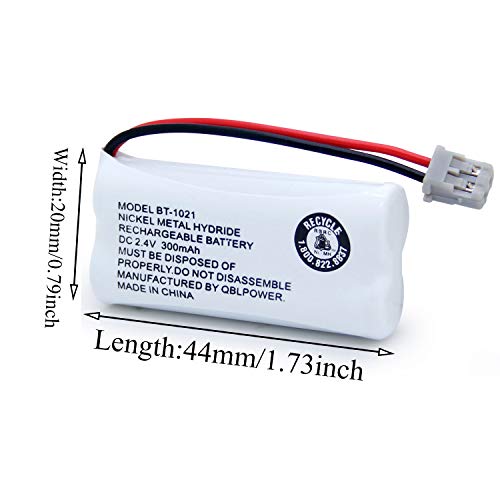 QBLPOWER BT1021 BBTG0798001 Battery Compatible with Uniden DECT 6.0 BT1008 BT-1021 BT1016 Cordless Phone Rechargeable 2.4V NIMH (2 Pack)