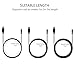 FanTEK 3ft/6ft/10ft USB to 2.5mm Charging Cable for Haehne HN-M7012, Dragon Touch A1, RCA Mercury RCT66723W2, Ambiel USA QT-10, PumpkinX, Polaroid P900XPU, RCA Cambio 10, DeerBrook DB+ Tablet (Black)