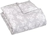 Pinzon 170 Gram Velvet Flannel Duvet Cover - Full/Queen, Floral Grey