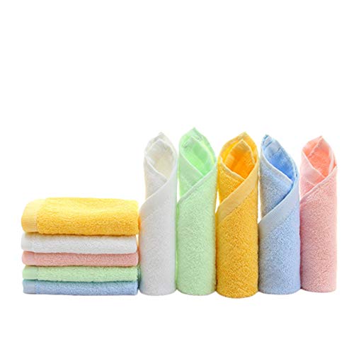 HOPAI Bamboo Washcloths Luxury Bamboo Towel Set 10 Pack for Bathroom-Hotel-Spa-Kitchen Multi-Purpose Fingertip Towels & Face Bamboo Towels 10'' x 10'
