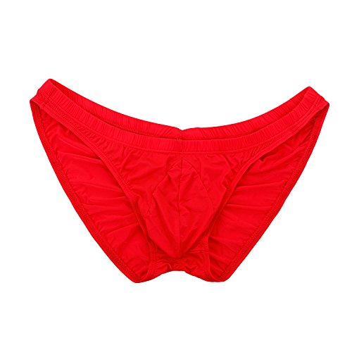 Summer Code Men's Sexy Bikini Brief Elastic Silky Ruched Back Underwear