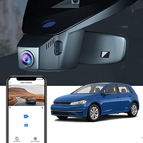 FITCAMX Dash Cam Compatible with Volkswagen Golf Mk8 GTE GTD GTI R/Cupra Formentor 2021-2024, 4K 2160P WiFi UHD Video, Parking Mode, G-Sensor, Night Vision, Plug & Play, 64GB Card