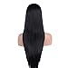 Andria Hair 22-26 inch Straight Long Beautiful Natural Black/Black Color Wig Hair with Baby Hair Bleache Knots Half Hand Tide wigs