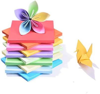 Gshy Square Origami Paper Single Sided Solid Colour Shining Papers DIY Children Folded Paper Craft Scrapbooking 200 Pieces 8 * 8cm