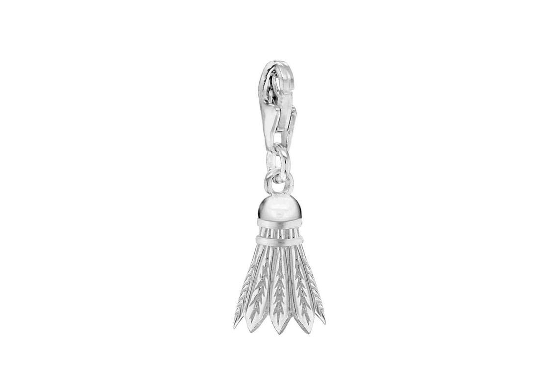 Tuscany Silver Unisex Sterling Silver Shuttlecock Charm of 10 x 25 mm
