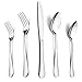 HaWare 48 Pieces Silverware Set with Serving Utensils, Stainless Steel Fancy Flatware Cutlery Set for 8, Traditional Elegant Style Tableware Eating Utensils, Mirror Polished & Dishwasher Safe
