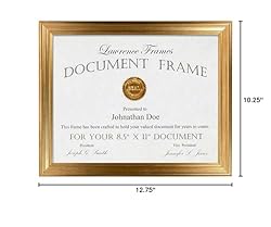 Lawrence Frames 536281 8.5x11 Sutter Burnished Gold
