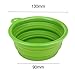 Itery Dog Travel Bowl Pet Folding Bowl Silicone Collapsible Food & Water Bowl (Blue + Green)