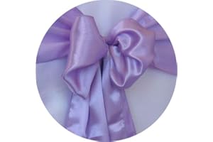 SARVAM FASHION Set of 10 Chair Decorative Satin Sashes Bow Designed for Wedding Events Banquet Home Kitchen Decoration (7 Inch X 108 Inch (17CM x 275CM), Lavender)