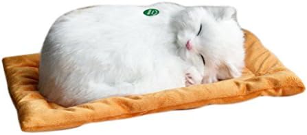 Huntiger Emulation Sleeping Breathing Cute Cat Toy with Snore Sound Pet for Kids (style2)