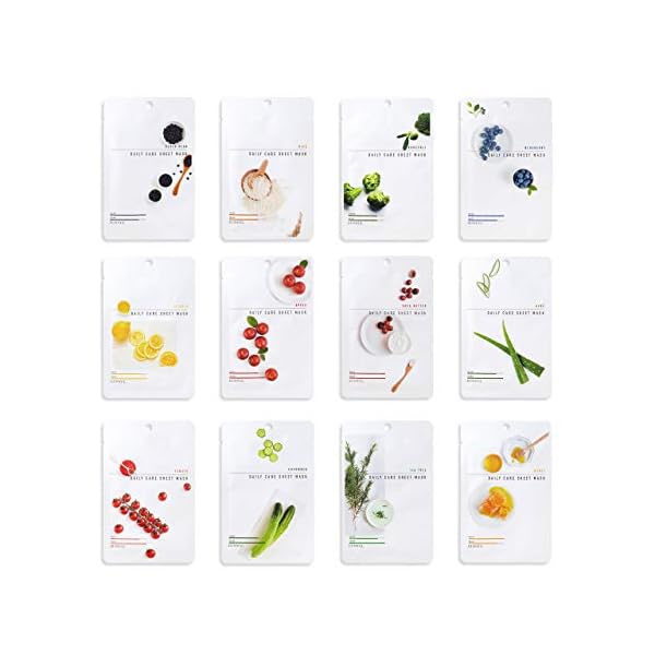 [Pack of 12] EUNYUL Daily Care Face Sheet Mask Pack 12 types Korean Skincare Hydrating & Nourishing Face masks beauty