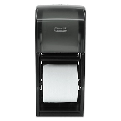 Kimberly-Clark 09021 Coreless Double Roll Bath Tissue Dispenser, 6 6/10 x 6 x13 6/10, Plastic, Smoke