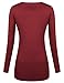 Ninedaily Women Blouses Long Sleeve Draped Scoop Neck Flattering Tunic Tops