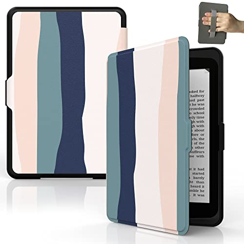 SCSVPN Case for 6'' Kindle 11th Generation 2024/2022 Release - All-New Lightweight Premium PU Leather Smart Protection Cover with Hand Strap, Auto Sleep/Wake for Kindle C2V2L3 Model (Colorful Blue)