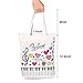 Piano Keys with Colorful Love Print Music Bag Canvas Cotton Tote Handbag Shoulder Shopping Bags Gift (White-MG-344)