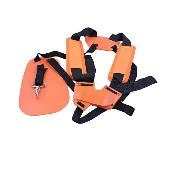 HAISHINE Universal Doppel-Schultergurt für Rasentrimmer Freischneider Gurt Garten Power Gartenschere Nylon Orange – Bild 5