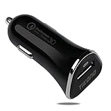 Tikono Quick Charge 3.0 24W USB Car Charger, PowerDrive+ 1 for Galaxy S7 / S6 / Edge / Plus, Note 5 / 4 and PowerIQ for iPhone 7 / 6s / Plus, iPad Pro / Air 2 / mini, LG, Nexus, HTC and More (Black)
