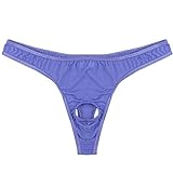 FEESHOW Mens Smooth G String Thongs Open Front Underwear Medium Purple