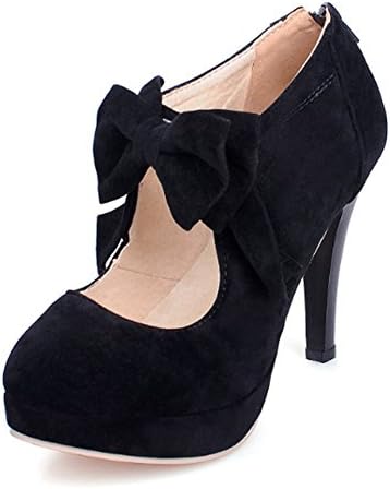 MORNISN Fashion Classic Platform Pumps For Women With Bowties Sexy High Heeled Back Zipper Shoes