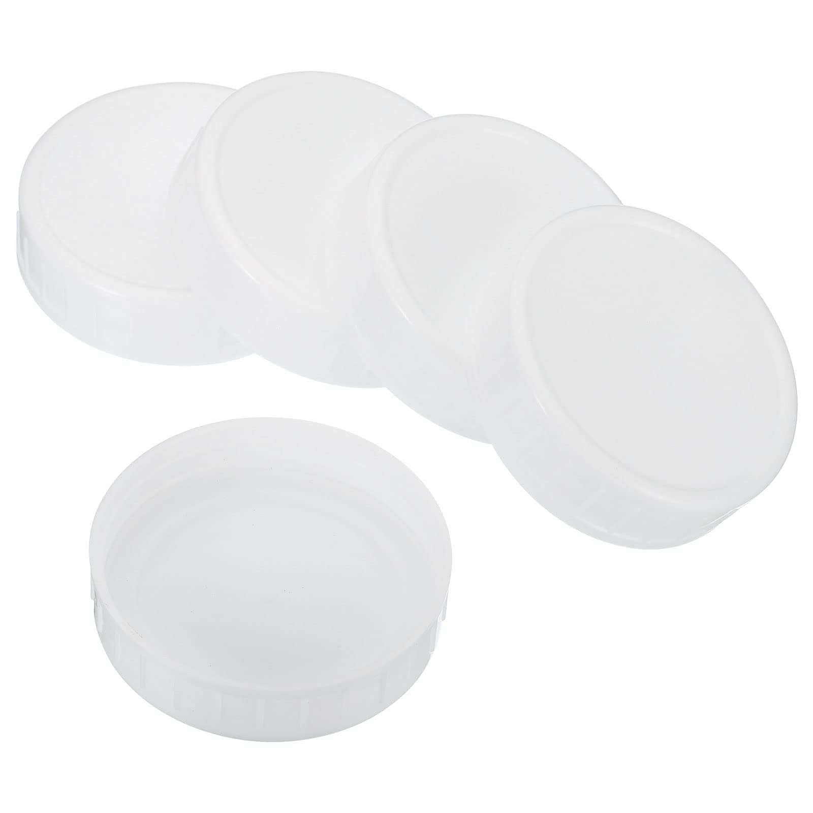 PATIKIL 70mm Regular Mouth Plastic Mason Jar Lids, 1Set/8 Pack Canning Jars Caps with Silicone Sealing Ring for Kitchen Storage, White